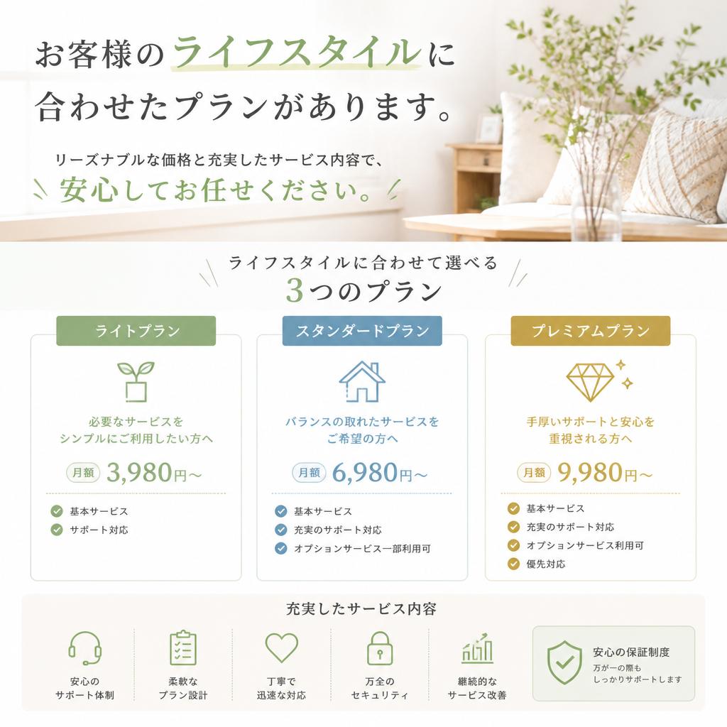 単身引っ越しプランの豊富な選択肢