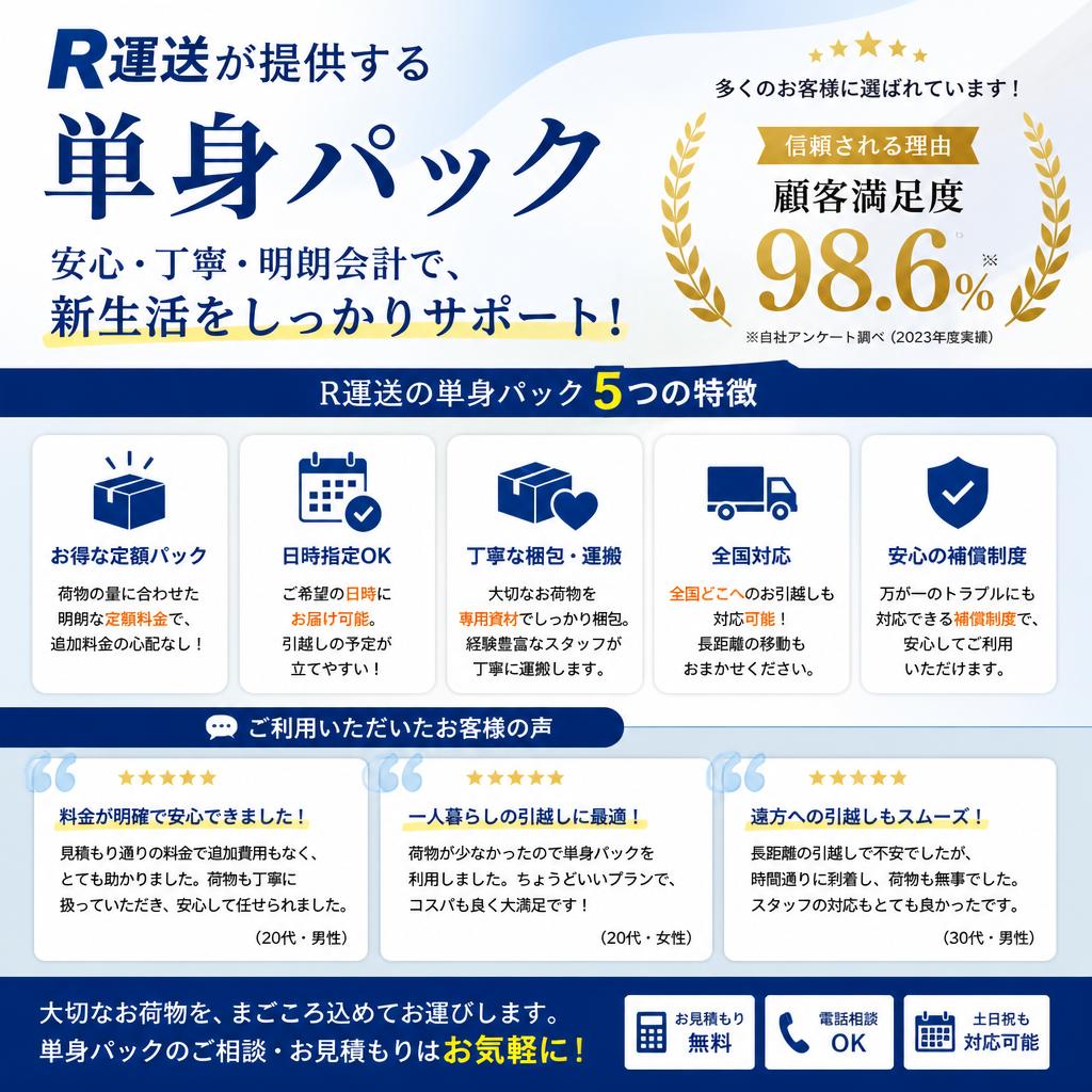 R運送の単身パックサービス