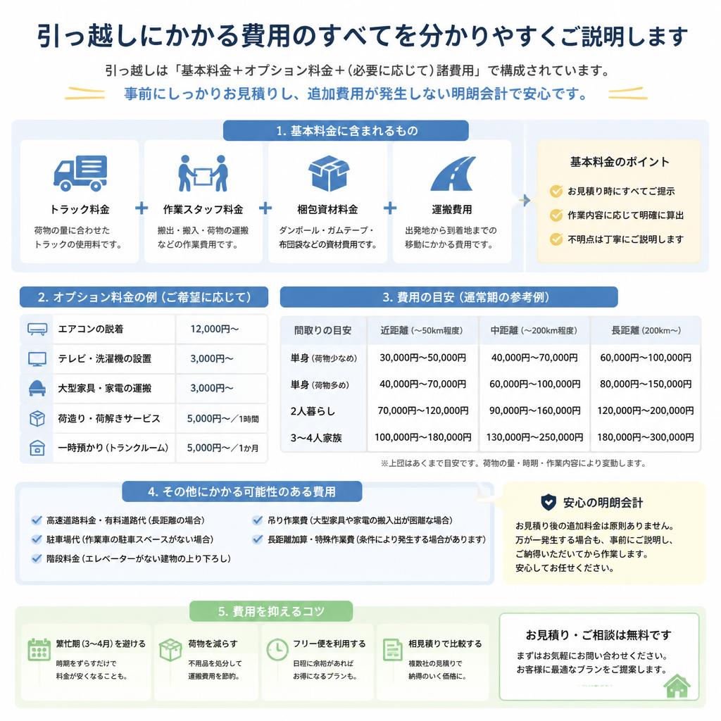 引っ越しにかかる費用