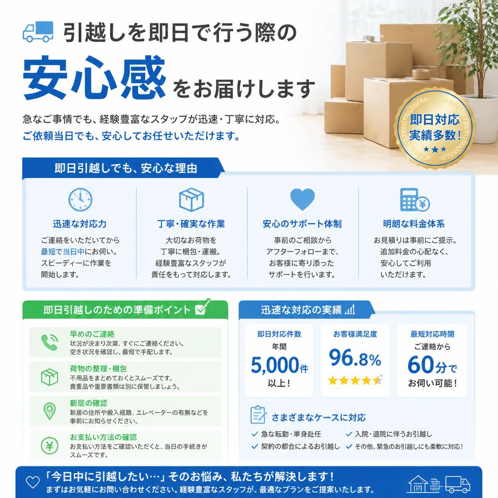 2. 即日対応の信頼性