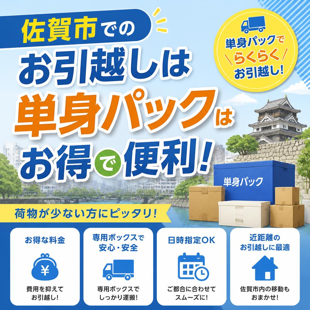 佐賀市でのお引越しは単身パックがお得で便利！